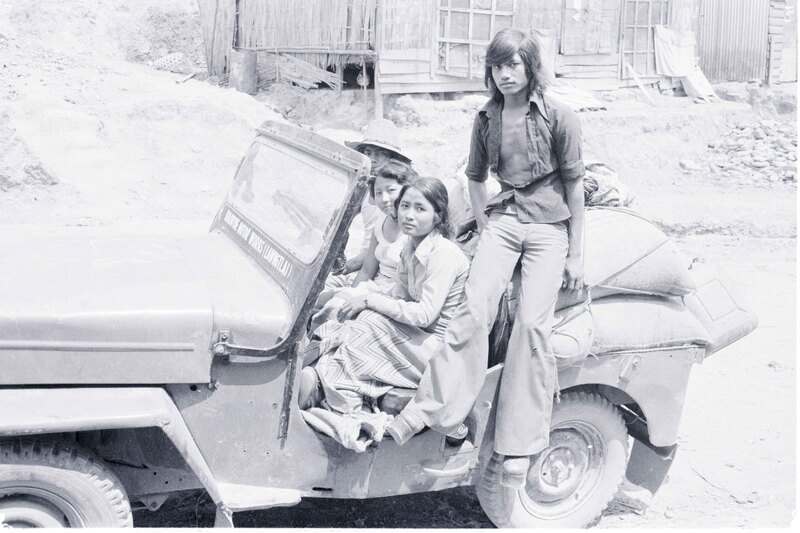 People on a jeep