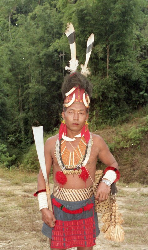 Ahmed Hossain with a Konyak Tribesman, Nagaland