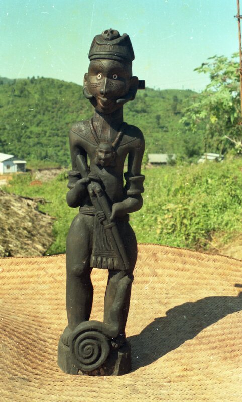 Wooden sculpture of a Konyak tribesman, Nagaland