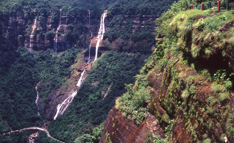 View of Kyrdem Falls from Thagkarang Park, Meghalaya