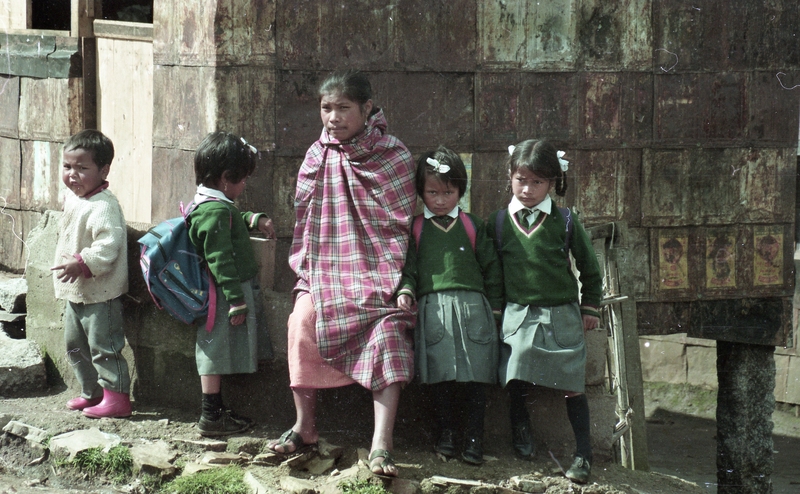 Khasi girl with her siblings