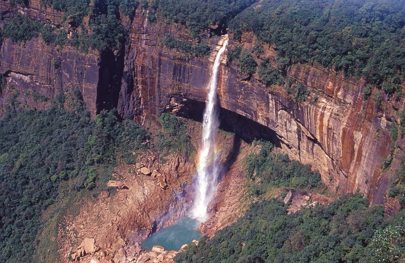 Nohkalikai Falls in Sohra, Meghalaya